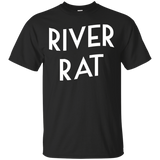 River Rat T-Shirt Kayaking Rafting Tee_Black