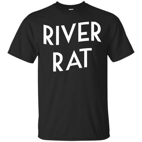River Rat T-Shirt Kayaking Rafting Tee_Black