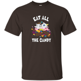 Silly Chubby Unicorn Eating Candy T-shirt_navy=