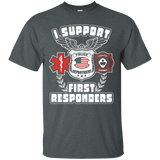 I Support First Responders Policeman T-shirt Gift Png_black=