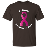 Breast Cancer Awareness T-shirt - I Stare Because I Care_black=