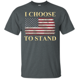 I Choose To Stand National Anthem T-shirt-distressed Us Flag_black