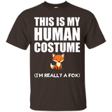 This Is My Human Costume I'm Really a Fox Halloween T-Shirt_Black