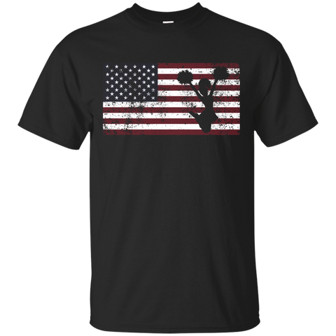 American Flag Cheerleading Cheer Patriotic Usa T-shirt_black