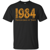 RETRO 33rd Birthday T Shirt for Men and Women Born in 1984_Black
