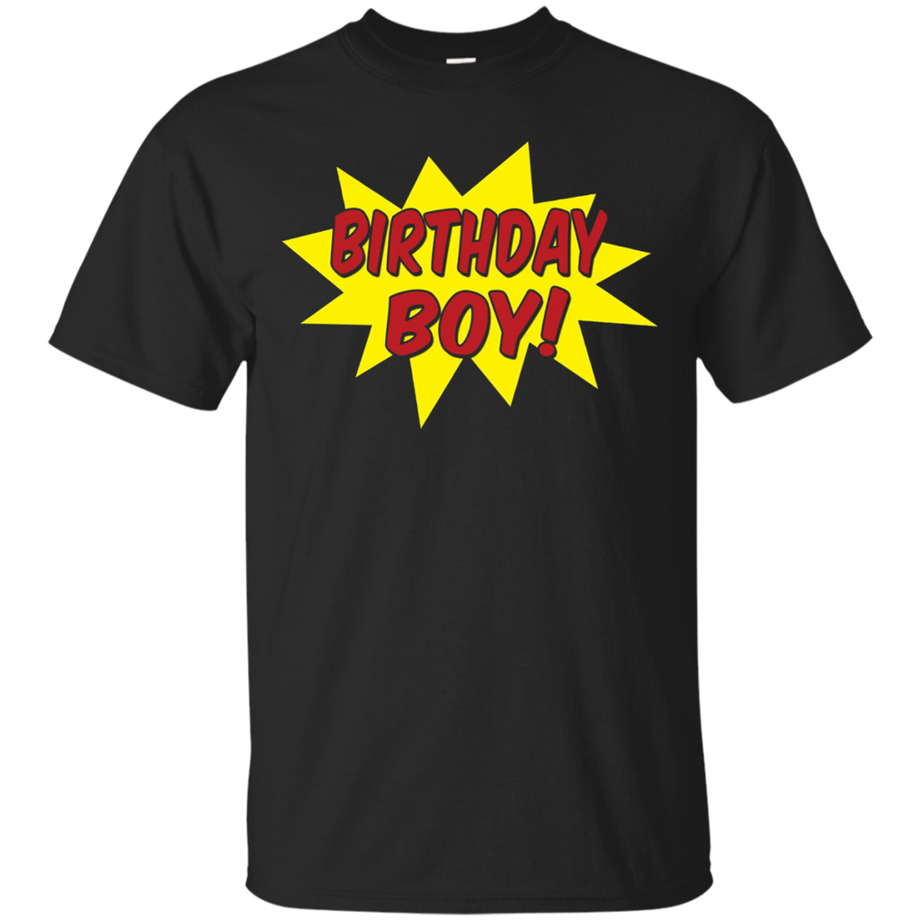 Superhero Cartoon Comic Birthday Boy T Shirt Boys Men_Black