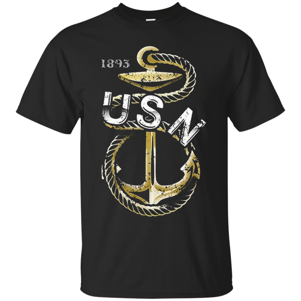 Navy Chief Petty Officer Fouled Anchor Genuine CPO Shirt_Black