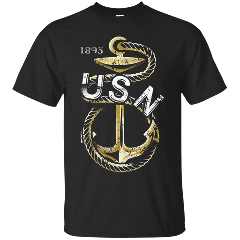 Navy Chief Petty Officer Fouled Anchor Genuine CPO Shirt_Black