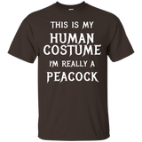 Peacock Halloween Costume Shirt Easy Funny Men Women Kids_Black