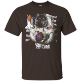 Patriotic Wolf as USA America Astronaut T-Shirt_Black