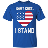 I Don't Kneel - I Stand American Flag Love Heart Tee_black