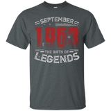 September 1963 The Birth of legends , 54 Years Old T-shirt_Black