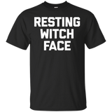 Resting Witch Face T-Shirt funny saying halloween costume_Black
