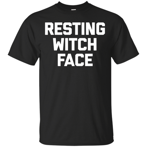 Resting Witch Face T-Shirt funny saying halloween costume_Black