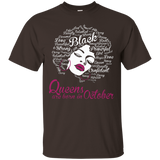 Queens are born in October - Strong Black Woman Tee Shirts_Black