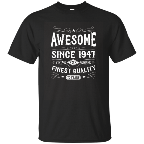 70th Birthday Gift T-shirt Awesome Since 1947_asphalt=