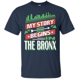 My Story Begins in The Bronx New York T Shirt_Black