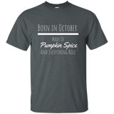 Born In October Birthday Pumpkin Spice T-shirt_black=