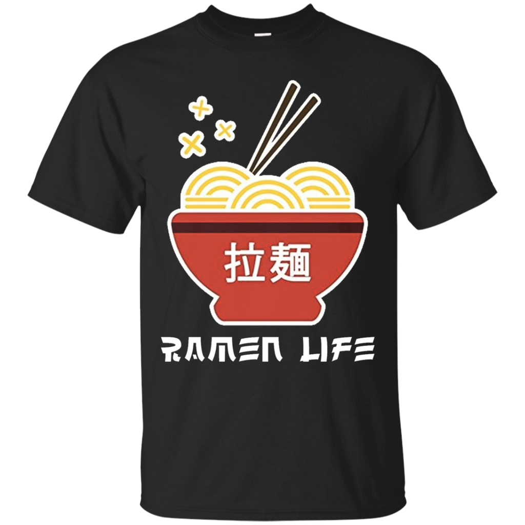 Ramen Life T Shirt, Tasty Anime Noodle Bowl, Student_Black