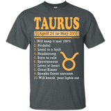 Taurus April 21 To May 21 Zodiac T Shirt_Black