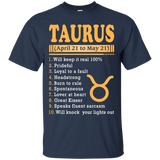 Taurus April 21 To May 21 Zodiac T Shirt_Black