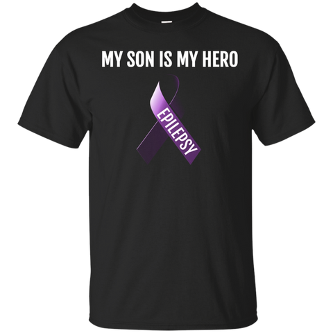 My Son Is My Hero Epilepsy Awareness Month T Shirt_black=