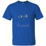 Handdrawn Black Cat Boo Halloween Teen Girl T Shirt_black=