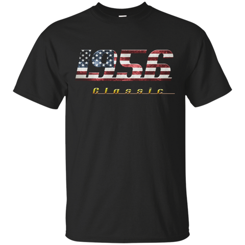 1956 Classic Shirt Vintage Retro Style With Us Flag_black