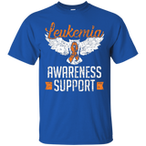 Support Leukemia Awareness Owl T-shirt Orange Ribbon_black=