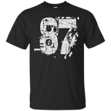 #87 Distressed Grungy Numbered T-shirt Printed Front & Back_black