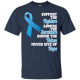 Support Prostate Cancer Awareness T-shirt Light Blue Ribbon_Black