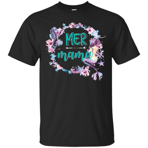 Mermama Shirt Funny Mama Mermaid Tshirt For Mother_Black