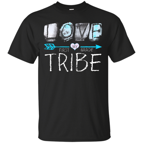 Teacher T Shirts First Grade - Love My First Grade Tribe Tee_Black