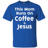 Womens This Mom Runs On Coffee and Jesus T-Shirt_Black