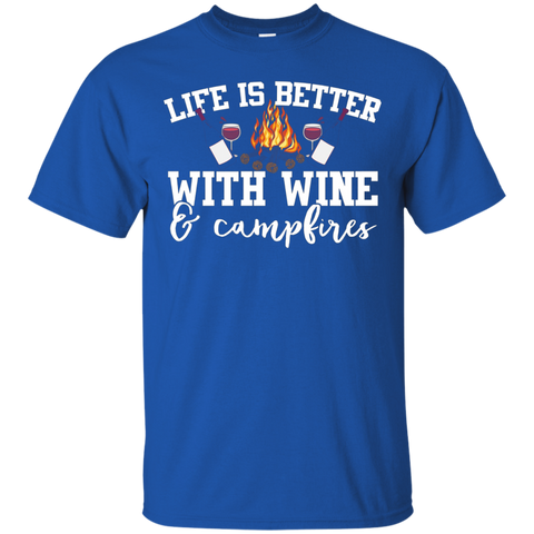 Life Is Better With Wine And Campfires Camping T-shirt