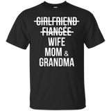 Wife Mom & Grandma - Pregnancy Reveal T-shirt Gifts_black=