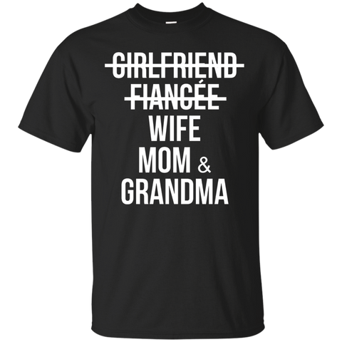 Wife Mom & Grandma - Pregnancy Reveal T-shirt Gifts_black=