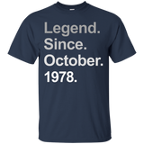 Legend Since October 1978 Shirt - 39th Birthday Gifts Tshirt_black=