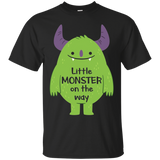 Little Monster On The Way T-shirt Monster Baby Lover_black=