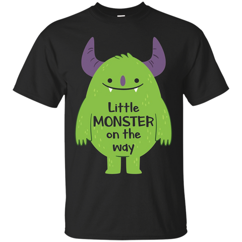 Little Monster On The Way T-shirt Monster Baby Lover_black=