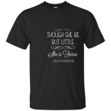 Though She Be But Little She Is Fierce Shakespeare T Shirt_Navy