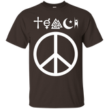 Teach Peace Funny Human Interfaith Human Tolerance T-Shirt_Black