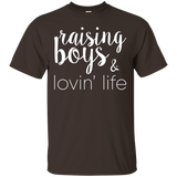 Raising Boys & Lovin' Life Mothers Day Mom T-Shirt_Black