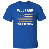 American Flag Shirt We Stand For Freedom Distressed T Shirt_black