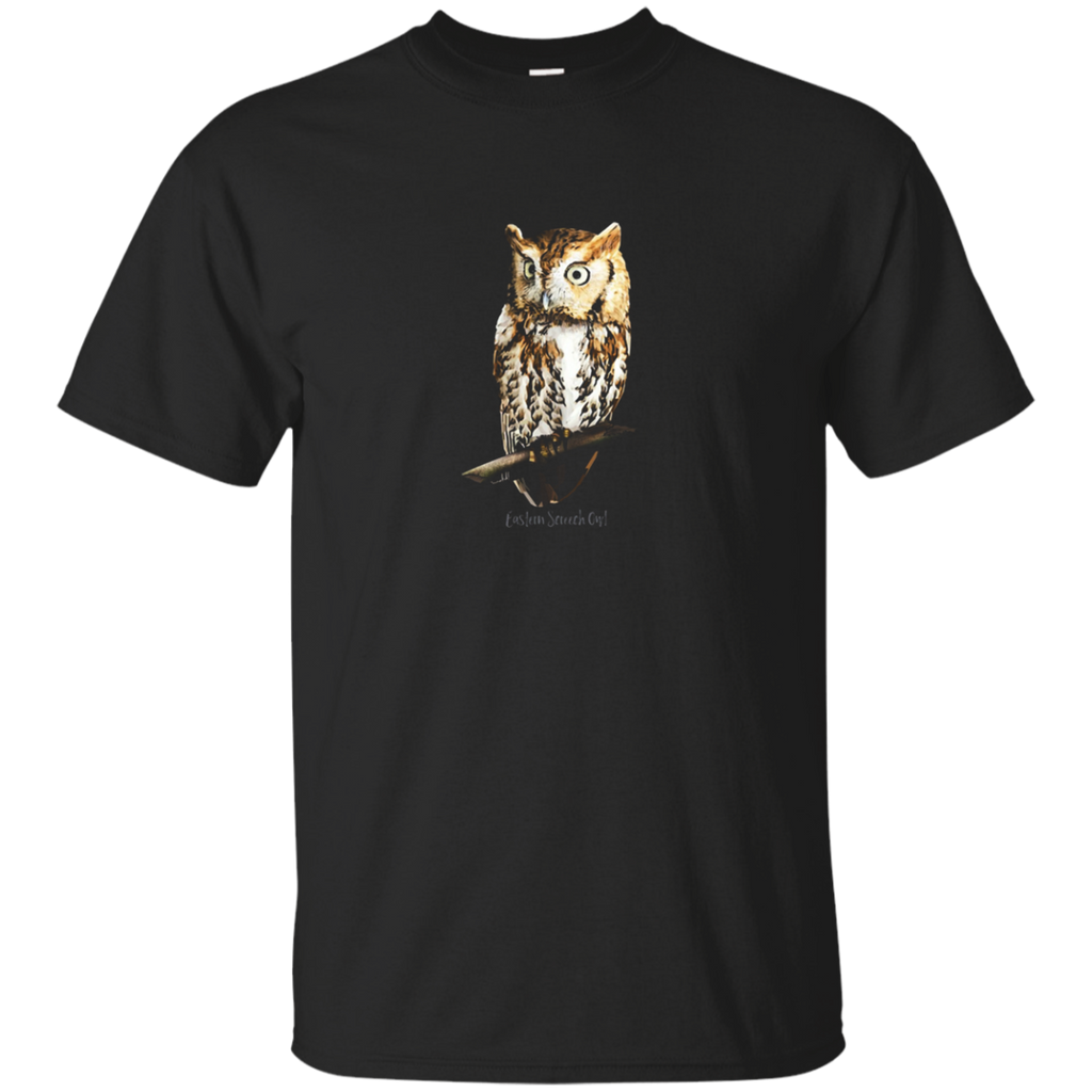 Screech Owl T-Shirt Graphic Wildlife Tee_Black