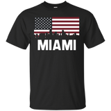 Miami FL American Flag Skyline T-Shirt_Black
