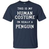 Penguin Halloween Costume Shirt Easy Funny for Kids Adults_Black