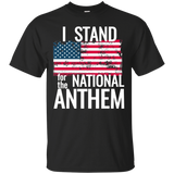 I Stand For The Anthem I Don't Kneel T Shirt American Flag_black