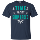 Time to Get Ship Faced Cruise Ship Vacation Family T-Shirt_Black