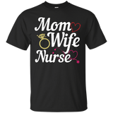 Women's Mom Wife Nurse Funny T-shirt_Black